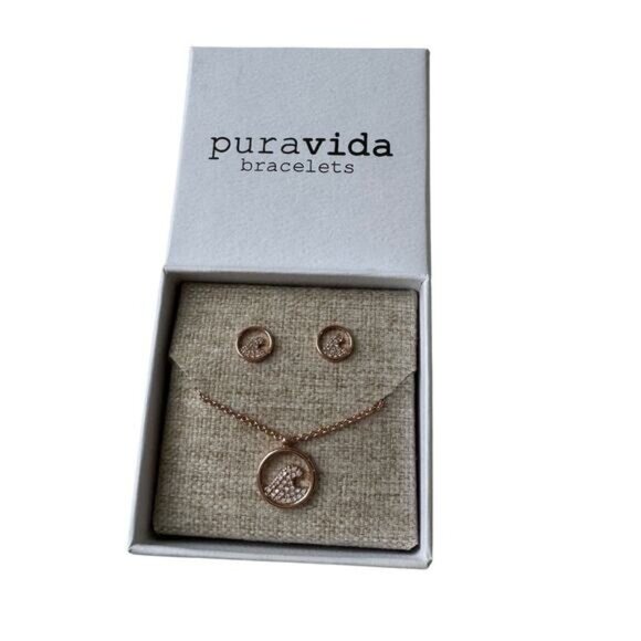 Pura Vida Pave Wave Necklace & Earring Set - Picture 4 of 5